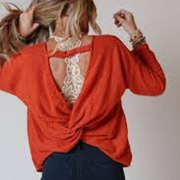 Flattering Open Back Knit Top - Picture 2 of 2